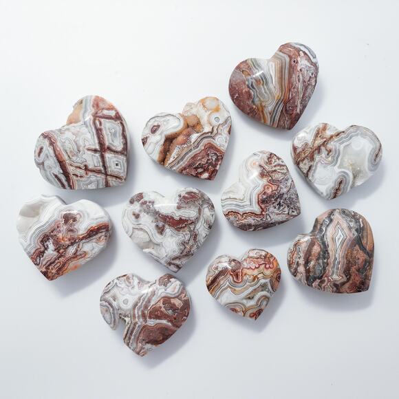 Mexican Lace Agate Heart Crystal Carving - Picture 2 of 9